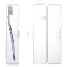 Transparent Toothbrush Travel Case Holder 2 Pack Portable Clear Plastic