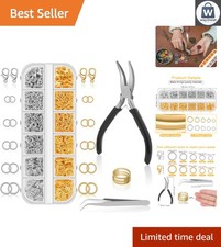 Comprehensive 1200 Pcs Jewelry Making Kit: Jump Rings, Pliers Organizing Box