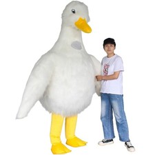 White Duck Inflatable Costume Plush Mascot Halloween Cosplay Party Event Outfit