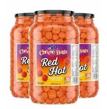 NEW! 3 PACK! UTZ  Red Hot Cheese Balls, 14.5 oz Barrel, FREE EXPEDITED SHIPPING!