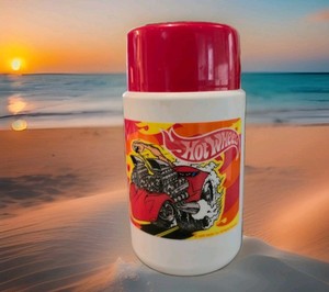 Vintage 2000 Mattel Hot Wheels Thermos for lunchboxes Plastic Model #3700
