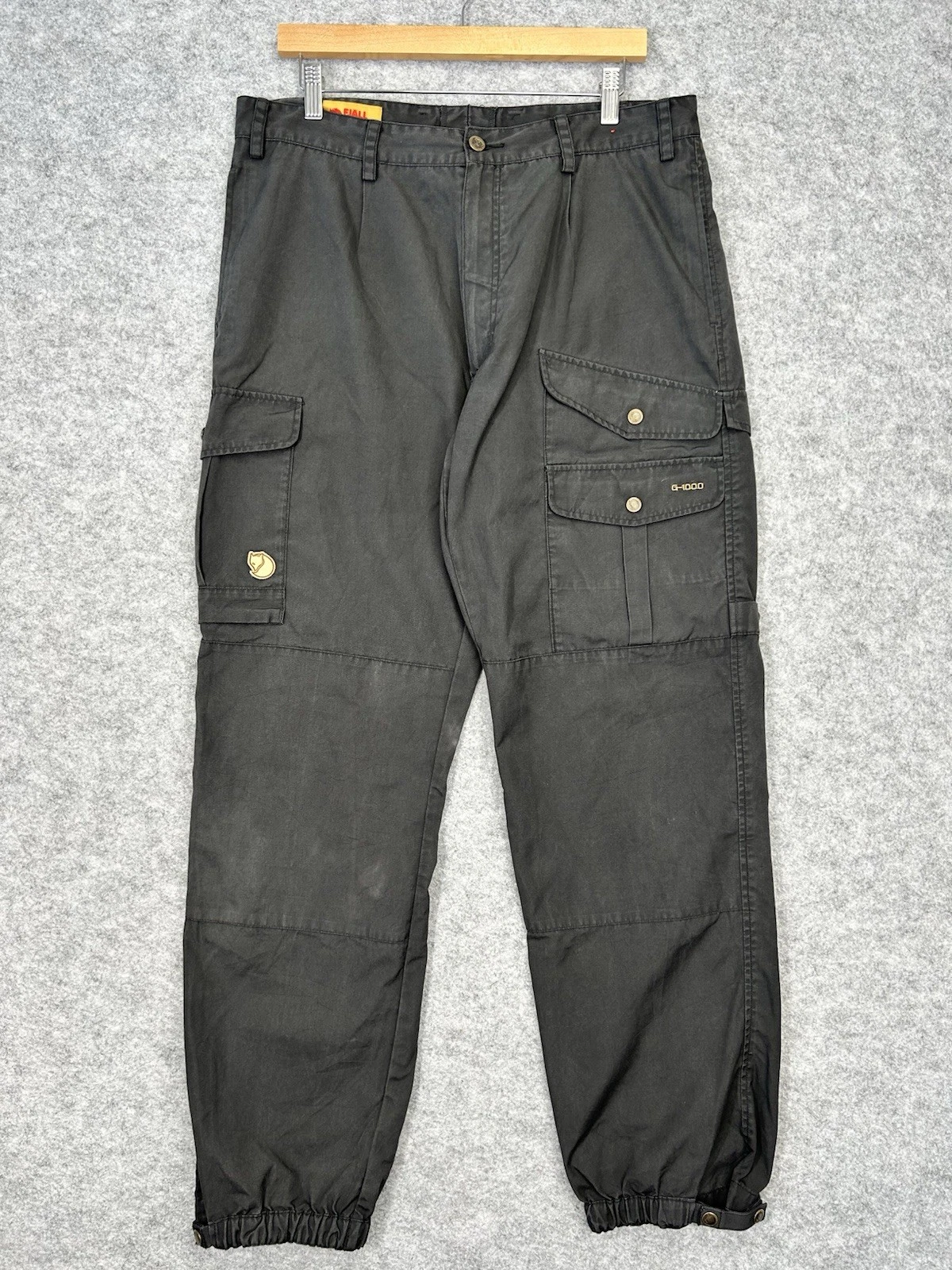 Fjallraven Cargo Pant Men’s EU52 W34 L32 Grey G1000 Zip Fly Vintage Trouser C59
