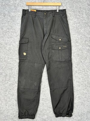 Fjällräven Cargo Pant Herren EU52 W34 L32 Grau G1000 Zip Fly Vintage Hose C59