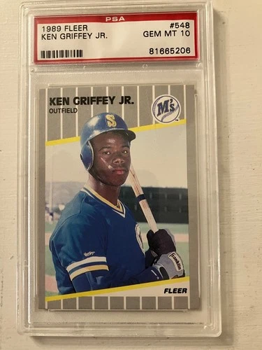 1989 Fleer #548 Ken Griffey Jr Mariners RC Rookie HOF PSA 10 GEM MINT