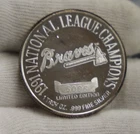 1991 1 oz .999 Silver Round Atlanta Braves Serial #5095
