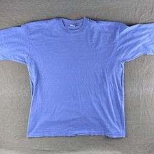 Vintage 90s Fruit of the Loom Blank T Shirt XL Blue Single Stitch USA Made