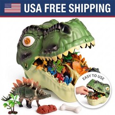 46 Pcs Dinosaur Toy Set Figurines Kids Toy Gift With Storage Box