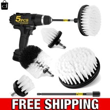 5Pack Drill Brush Attachment Set-Car Interior Detailing Kit Power Scrubber Brush