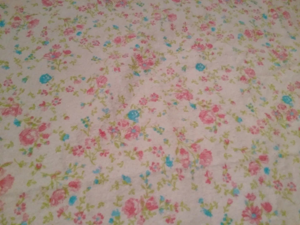 Laura Ashley 2 Baby Pink Floral Cabbage Rose Flower 100% Cotton - Image 2 of 4
