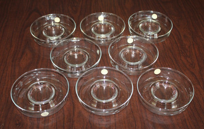 NOS 8 Vintage Princess House Heritage Crystal Individual Chip & Dip Bowls