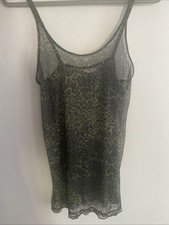 Victoria  s Secret Lingerie Babydoll Green Cheetah Short Night Gown Sz Medium