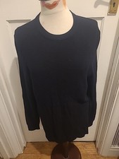 Mens H M Size Medium Navy Long Sleeved Pullover Jumper