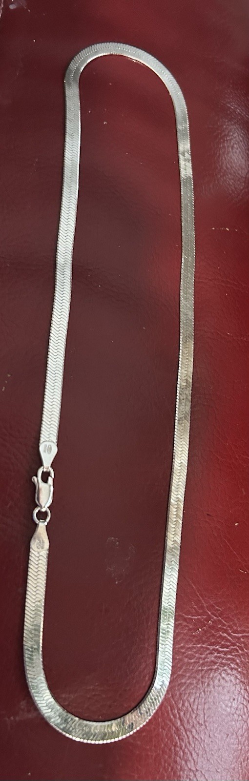 Italian Sterling 925 Silver Flat Herringbone Link… - image 2