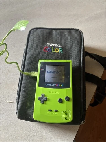 Nintendo Game Boy Color Lime Green with Carrying Case And Light