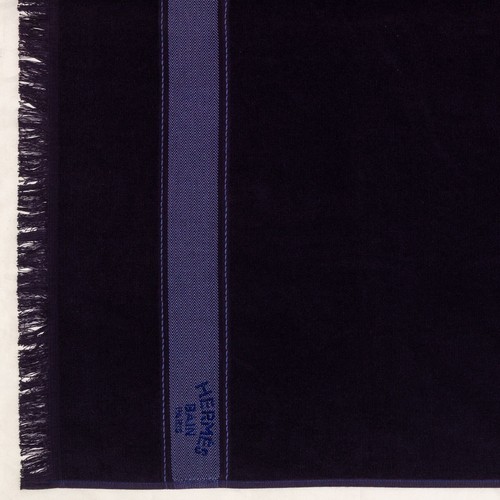 Auth. Hermes Badetuch - Fransen - schwarz - 100% Baumwolle - 95x144cm - NEU - Bild 6 von 10