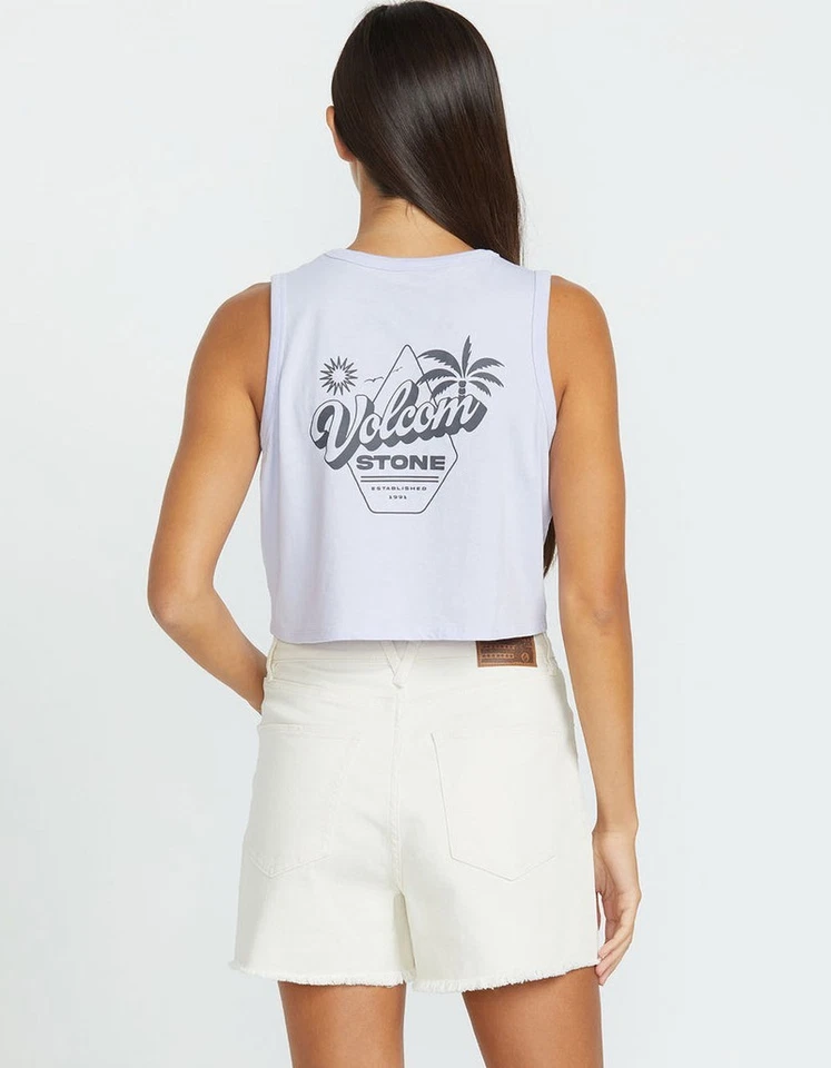 Pantalones cortos de mezclilla de tiro alto VOLCOM Stone Step para mujer 24 nuevos con etiquetas Foto 2 de 3