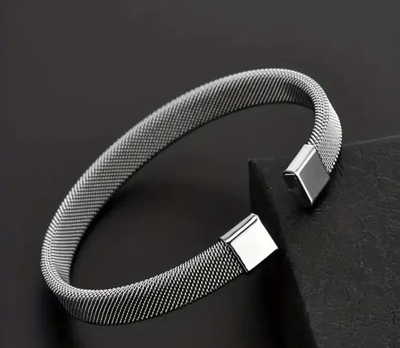 #ad #ad 14K White Gold Over Flexible Open Cuff Bangle Bracelet For Men#x27;s Fit Adjustable $254.99