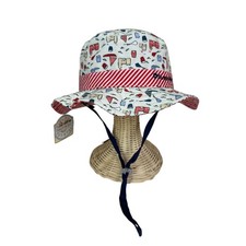 Sunny Dayz Reversible Nautical Children's Sun Bucket Hat with Chin Strap