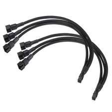 2Pcs 4 Pin 1 to 3 Ways 10.6 Inch PWM Fan Splitter Cable Power Extension Adapter