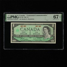 1967 Canada "Commemorativo del Centenario" 1 Dollaro BC-45a PMG 67 EPQ Superba Gemma UNC