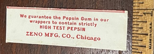 Circa 1900 Zeno Pepsin VACÍO Envoltura de goma menta, Chicago - Imagen 2 de 2