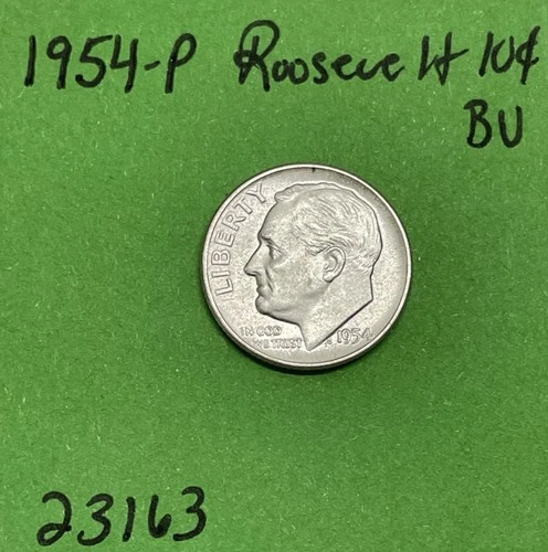 1954 P Roosevelt Dime 10c BU Uncirculated Mint State 90% Silver