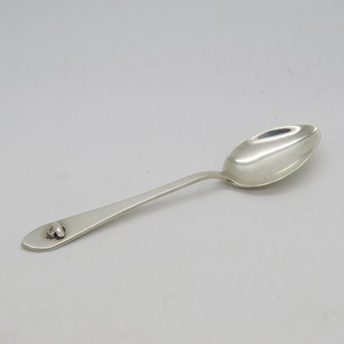 Antique / Vintage Sterling Silver Smooth w/ Handle Accent Small 4.25" Spoon E - Picture 6 of 12