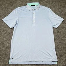 Greyson Shirt Mens Large Blue Polo Golf Performance Stretch Blank Casual Adult