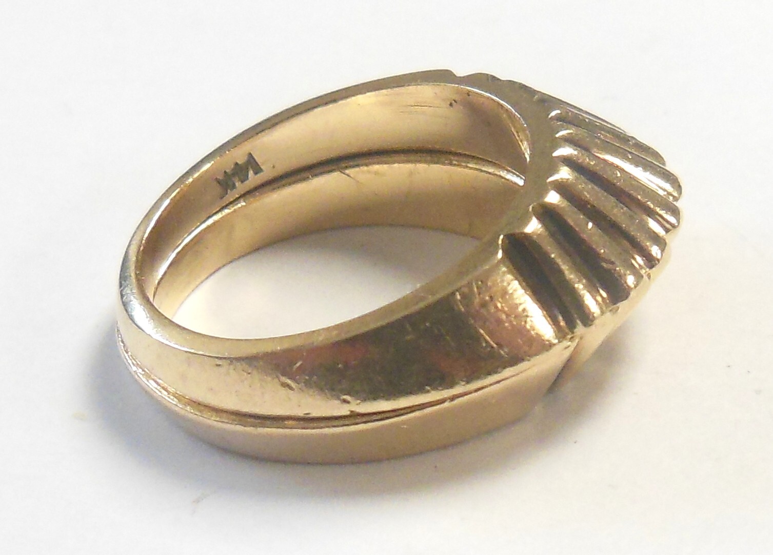 Solid 14K Yellow Gold 2 Part Split Clam Shell Cro… - image 9