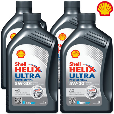 4x Shell Helix Ultra Professional AG 5W-30 Motoröl Opel Dexos2 ACEA C3 API SN 1L