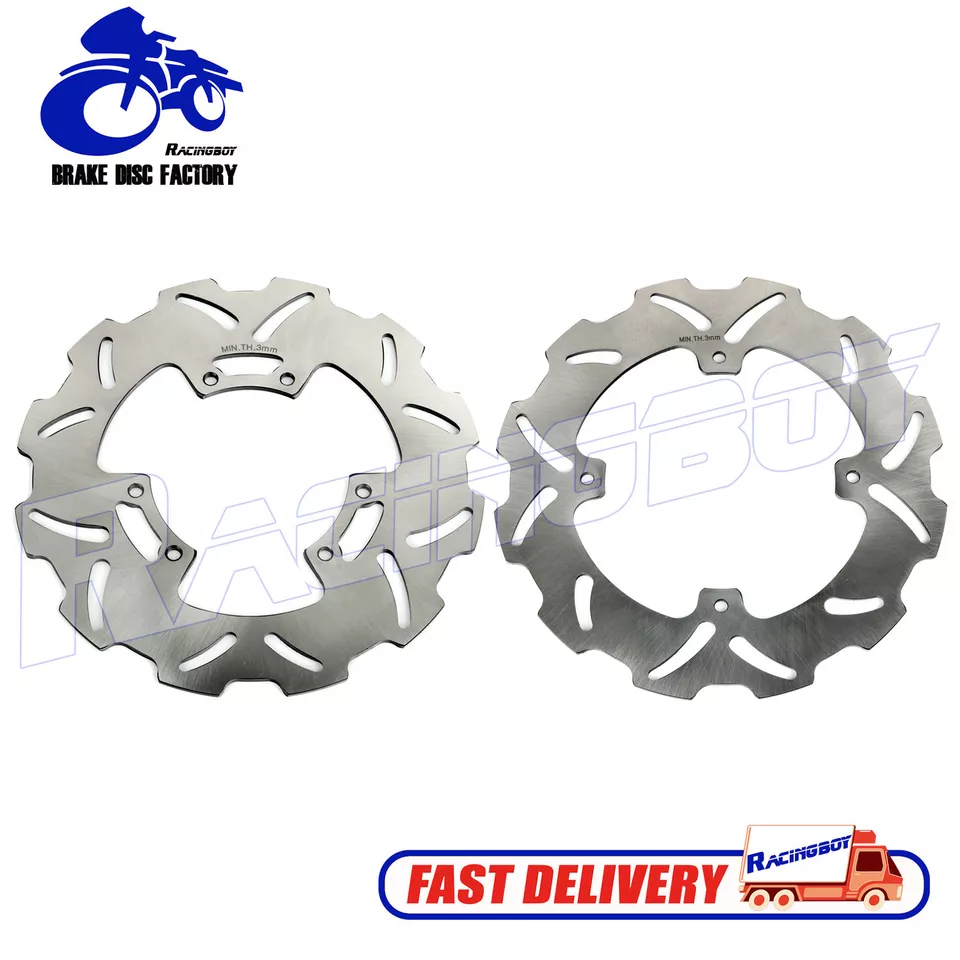 For Honda CRF250R CRF250X 04-14 Front Rear Brake Disc Rotor Pads CRF450R CRF450X Foto 2 de 4