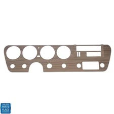 1966 GTO / LeMans with A/C Wood Veneer Cluster Dash Insert w/ METAL Backing 