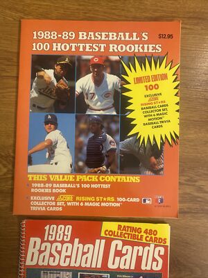 Score 1988-89 100 Hottest Rookies Book & 1989 Baseball Card Books