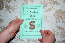 Manual de instrucciones edición de lujo con impresión grande para máquina de coser Singer 15-90