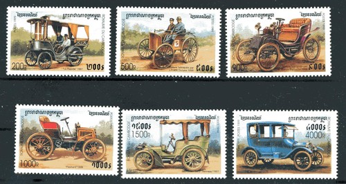 Kambodscha historische Autos Satz MiNr. 1913-1918 postfrisch ** + Block
