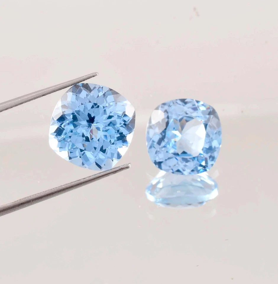 1 Pair Natural Sky Blue Aquamarine Loose Gemstone Certified All Size Available - Image 2 of 4