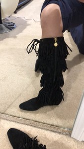 michael kors suede fringe boots