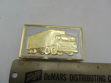 Vintage Metal Hook Fast Flat Front Semi Truck Gold & Silver Tone Belt Buckle
