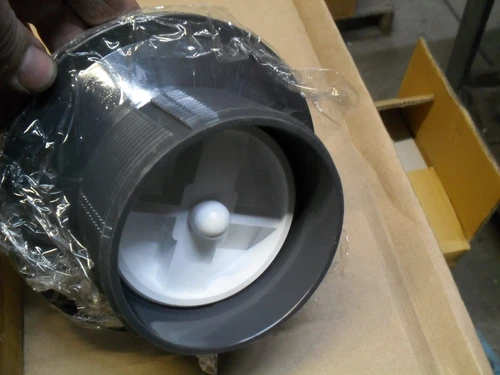 Jones Stephens D59902 3-1/2" HD PVC Cleanout Spud W/6" NB Cover Nickel - Picture 2 of 3