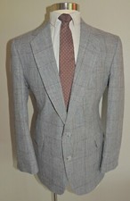 IMPERIAL HAGGAR GRAY CHECK WOOL BLEND 2 BUTTON SPORT COAT SIZE 44R
