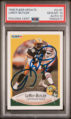 1990 PACKERS Leroy Butler signed ROOKIE card Fleer Update #U-97 PSA 10 ...