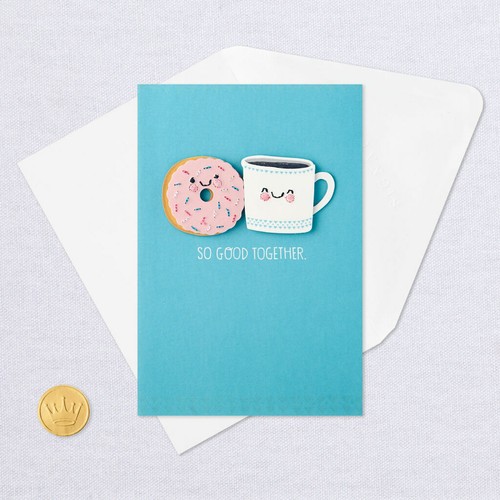 Hallmark Anniversary Card by Signature ~ So Good Together ~ 3D Donut & Coffee - Picture 1 of 3