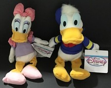 Disney Store Donald And Daisy Duck 8  Mini Bean Bag Plush Lot Of 2 With Tags