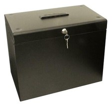 A4 Metal Black File Filing Box Storage Lockable 5 Suspension Files Tidy File