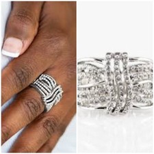 Paparazzi- Rhinestone Ring.  White