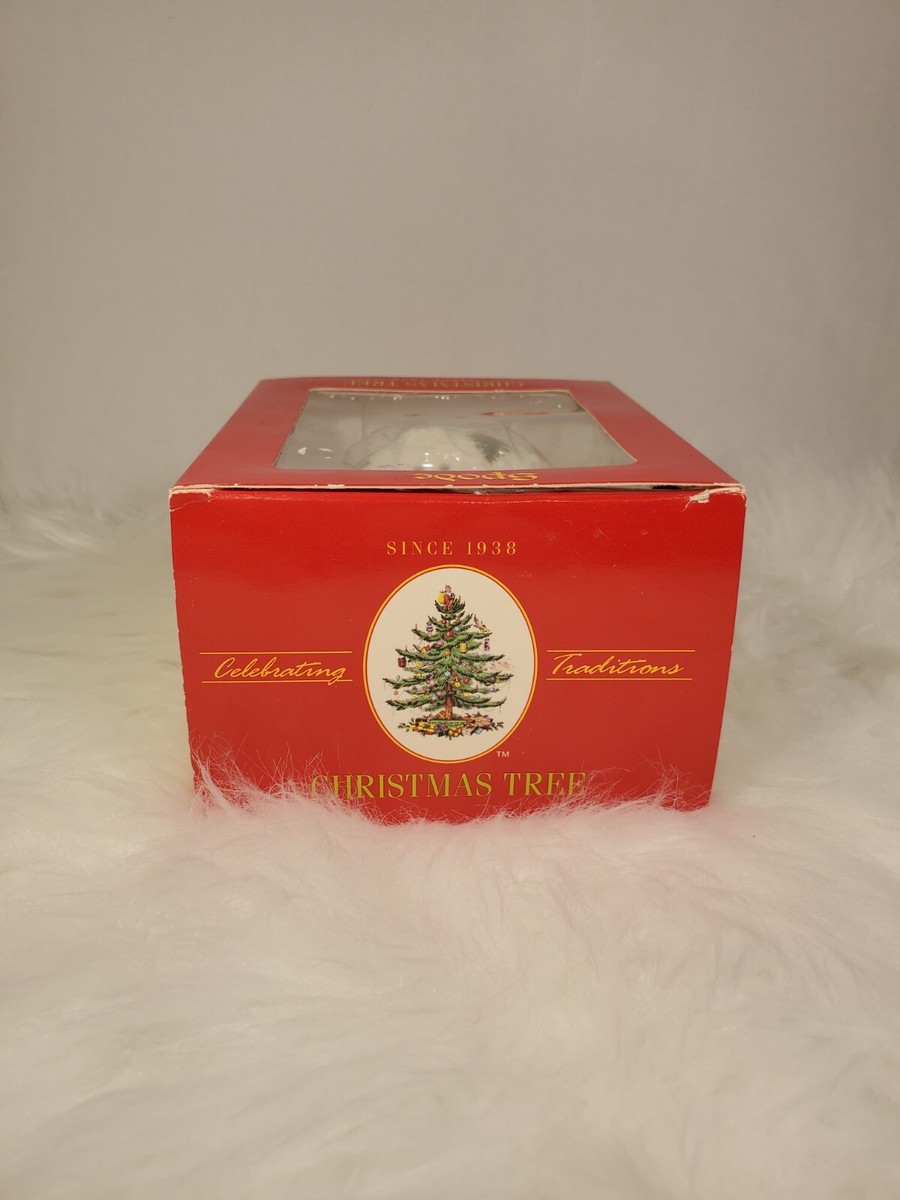 Vintage Spode Christmas Tree Tear Drop Spinner Ornament EUC
