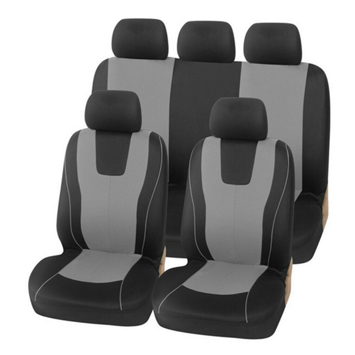 9Pcs Car Seat Protect Cover Front Rear Full Set Breathable Washable Universal