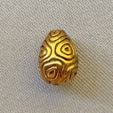 Swirl Egg Beads 9x6mm Shibuichi Q6 Per Pkg