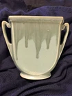 Original Roseville Pottery Carnelian l Flat Vase Rare Low Hung Drips