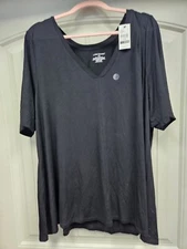 Lane Bryant Ladies Tee Shop Shirt Size 22/24 Black Short Sleeve NWT 